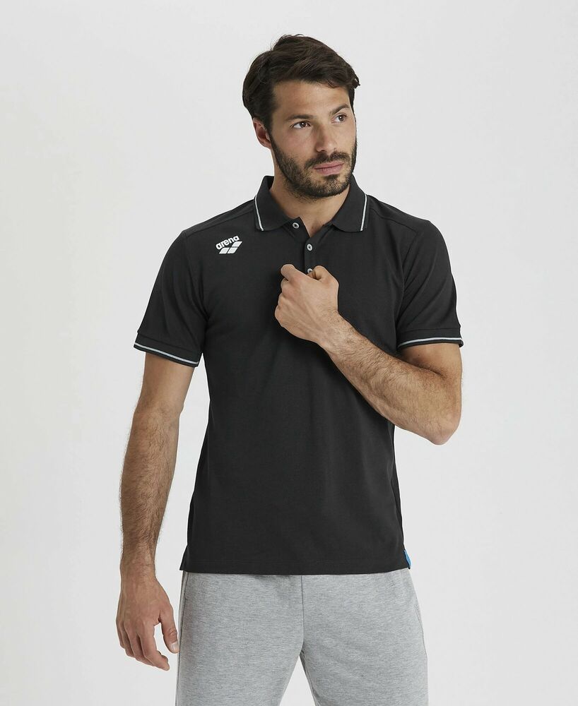 ARENA KOSZULKA POLO TEAM POLO SHIRT SOLID BLACK  004901500