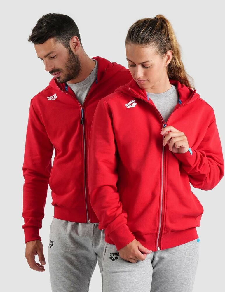 ARENA BLUZA ROZPINANA TEAM HOODED JACKET PANEL RED  004906400