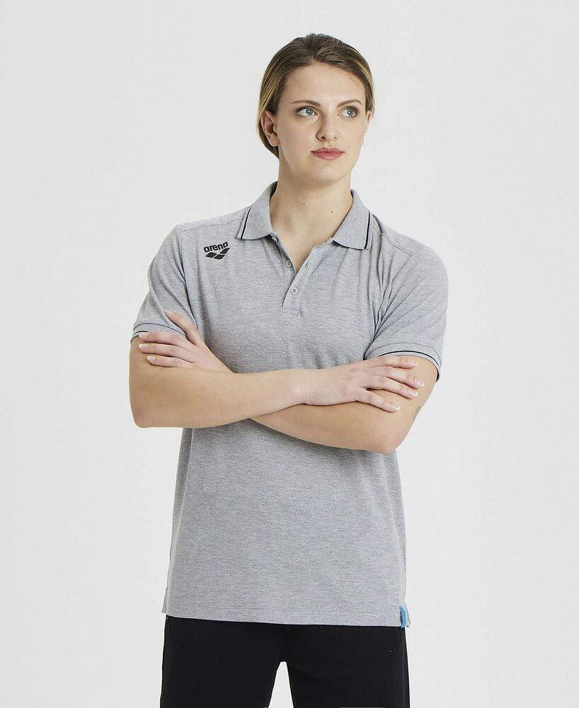 ARENA KOSZULKA POLO TEAM POLO SHIRT SOLID MEDIUM GREY HEATHER  004901550