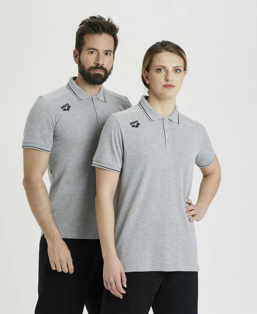 ARENA KOSZULKA POLO TEAM POLO SHIRT SOLID MEDIUM GREY HEATHER  004901550