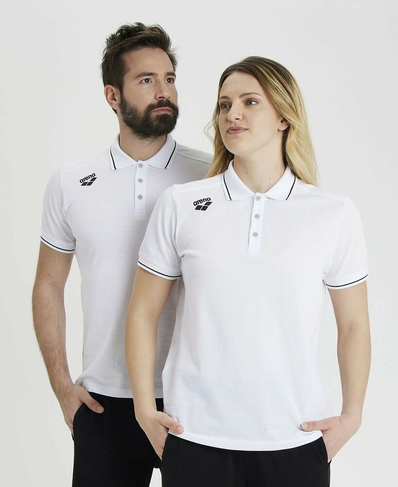 ARENA KOSZULKA POLO TEAM POLO SHIRT SOLID WHITE  004901100