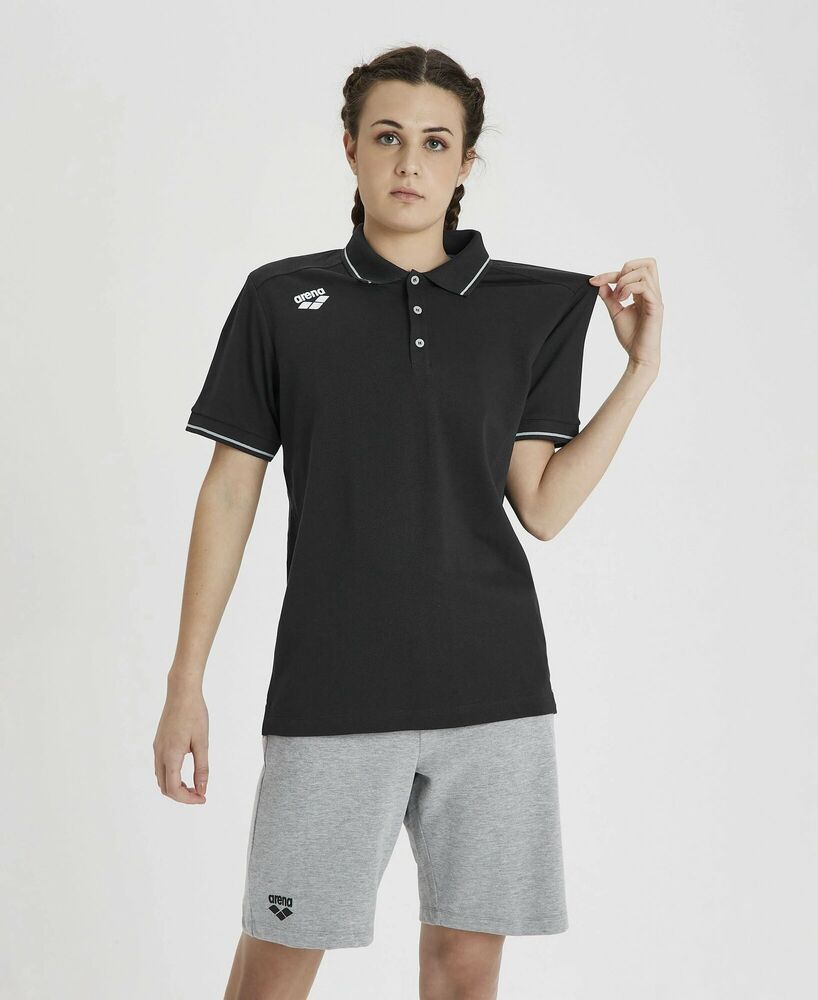 ARENA KOSZULKA POLO TEAM POLO SHIRT SOLID BLACK  004901500