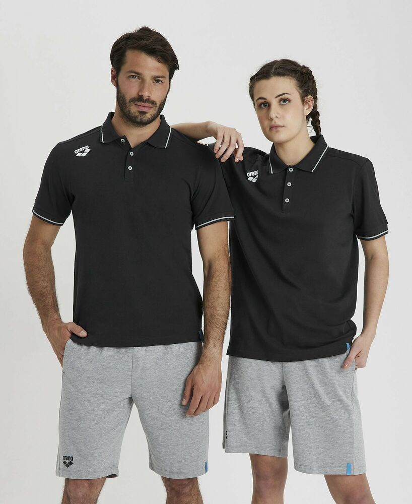 ARENA KOSZULKA POLO TEAM POLO SHIRT SOLID BLACK  004901500