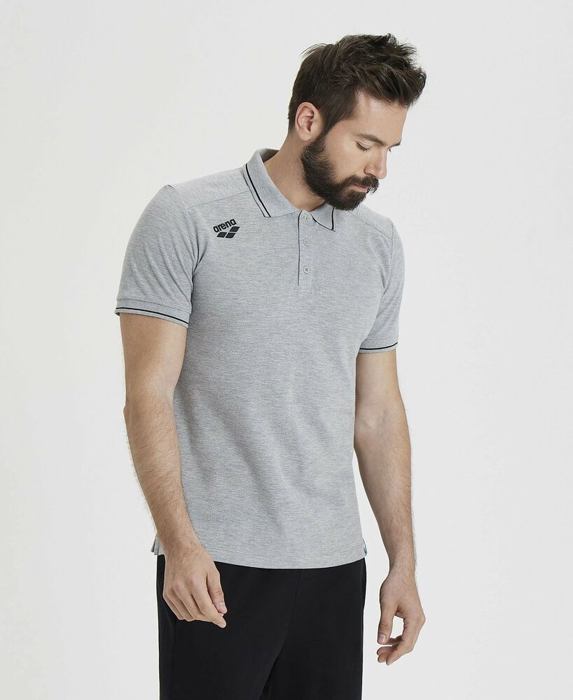 ARENA KOSZULKA POLO TEAM POLO SHIRT SOLID MEDIUM GREY HEATHER  004901550