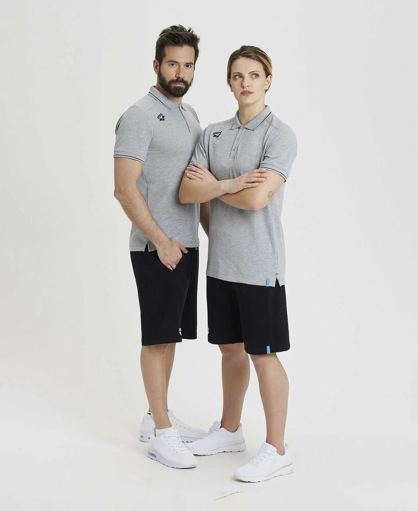 ARENA KOSZULKA POLO TEAM POLO SHIRT SOLID MEDIUM GREY HEATHER  004901550