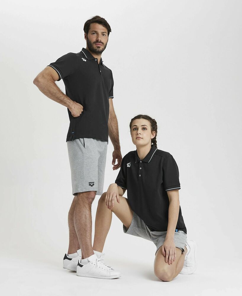 ARENA KOSZULKA POLO TEAM POLO SHIRT SOLID BLACK  004901500