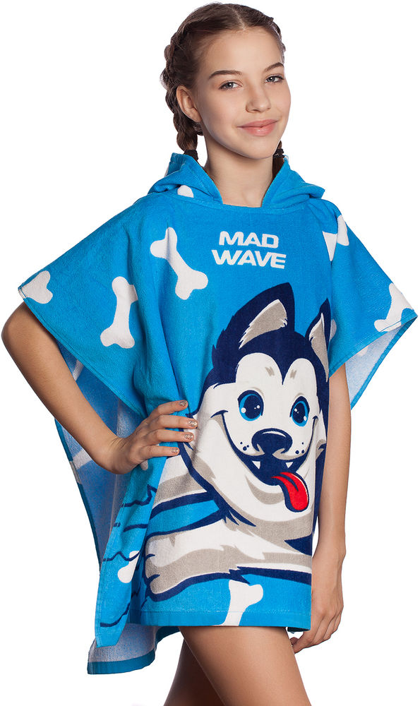 MAD WAVE  HUSKY PONCHO,  RĘCZNIK  70 x 130cm blue  M076002000W