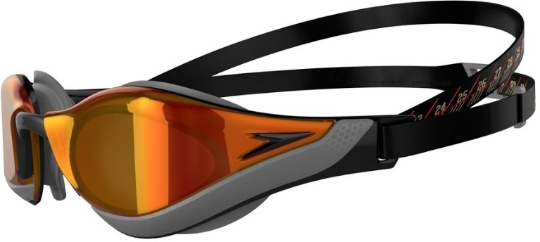 SPEEDO OKULARY FASTSKIN PURE FOCUS MIRROR BLACK COOL GREY FIRE GOLD 8-11778A260