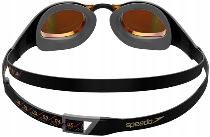 SPEEDO OKULARY FASTSKIN PURE FOCUS MIRROR BLACK COOL GREY FIRE GOLD 8-11778A260