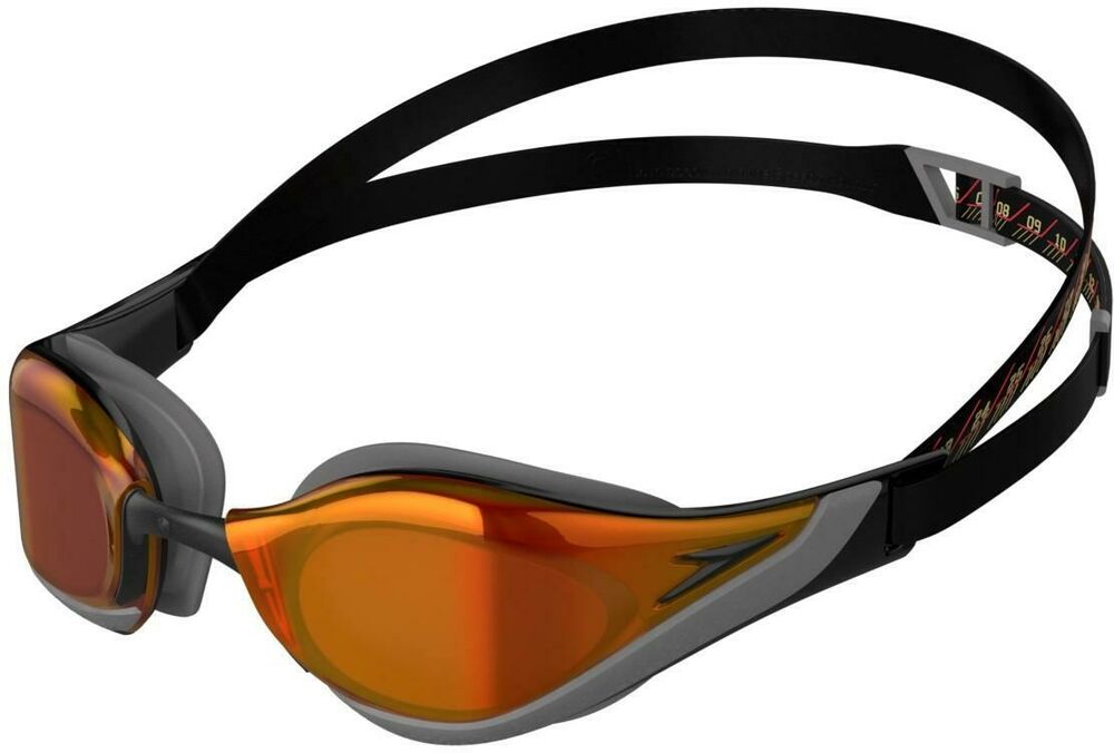 SPEEDO OKULARY FASTSKIN PURE FOCUS MIRROR BLACK COOL GREY FIRE GOLD 8-11778A260
