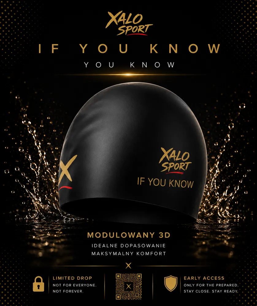 Xalo Sport Czepek PRIMO PRO Training 3D - Profilowany czepek treningowy z jeszcze lepszym dopasowaniem, czarny mat